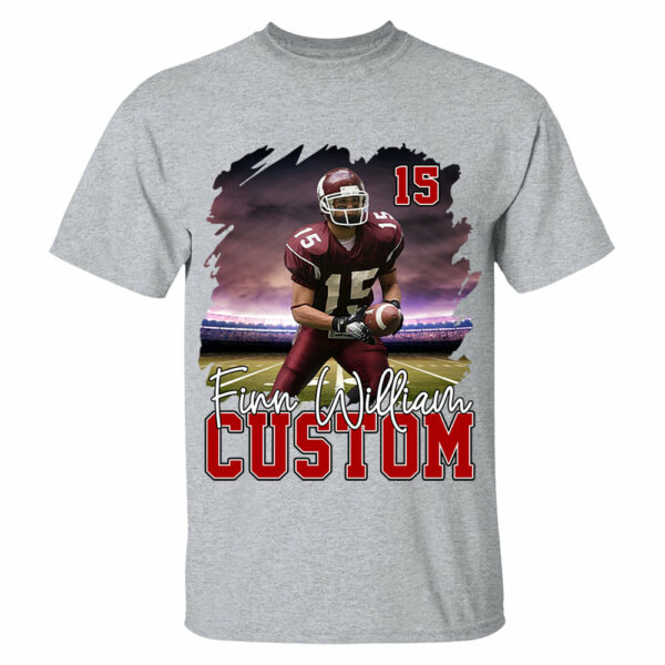 Custom Photo Football Player And Team Name Shirt - Personalized Photo Sports Shirt - Image 2