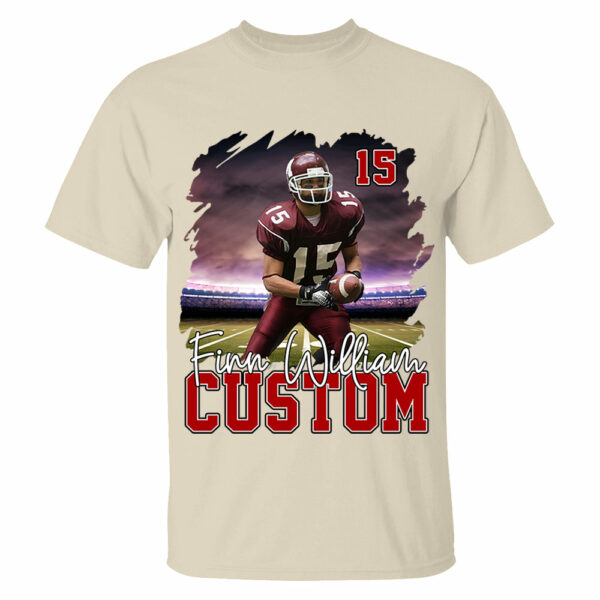 Custom Photo Football Player And Team Name Shirt - Personalized Photo Sports Shirt - Image 3