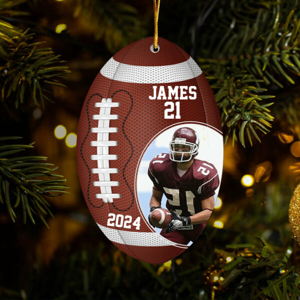 Custom Photo Football Player Ornament - Personalized Acrylic Photo Ornament - Image 5