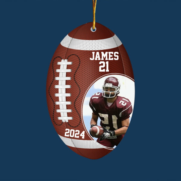 Custom Photo Football Player Ornament - Personalized Acrylic Photo Ornament - Image 4