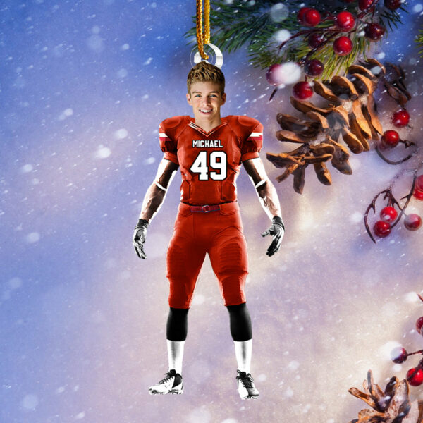 Custom Photo Football Player Ornament For Football Lovers - Image 5