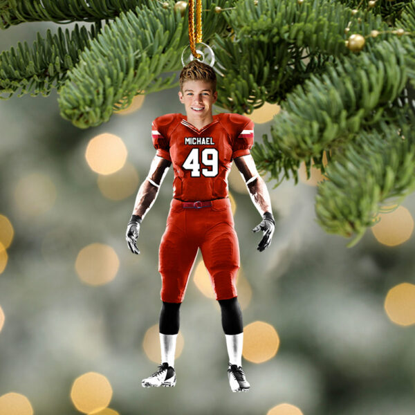 Custom Photo Football Player Ornament For Football Lovers - Image 2