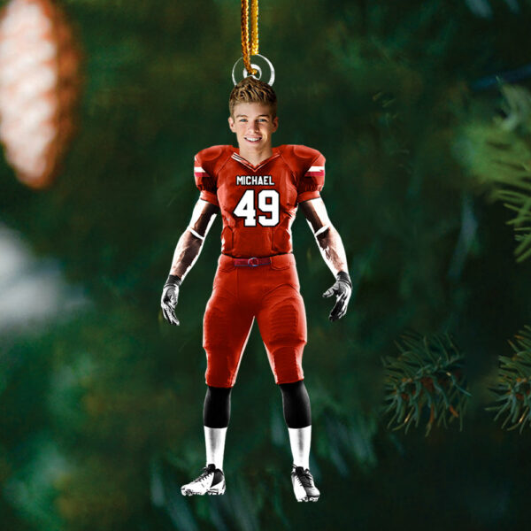 Custom Photo Football Player Ornament For Football Lovers