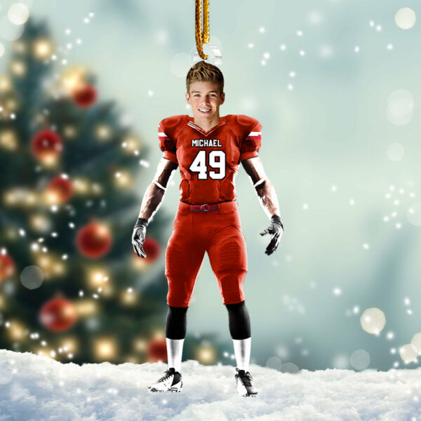 Custom Photo Football Player Ornament For Football Lovers - Image 4