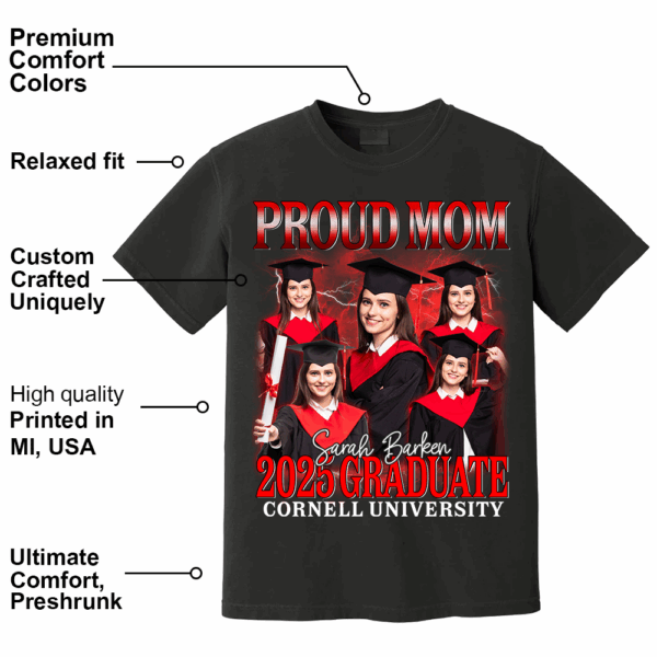 Custom Photo Graduate Shirt, Personalized 2025 Graduation Shirts For Family Member - Image 4
