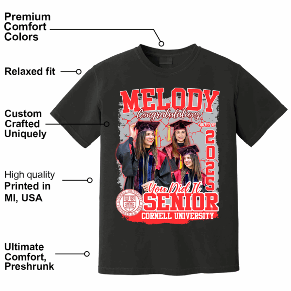 Custom Photo Graduation Shirt, Congratulation You Did It Shirt For Senior Graduate, Personalized Bootleg Tee, Retro Class Of 2025 Grad Shirt - Image 5