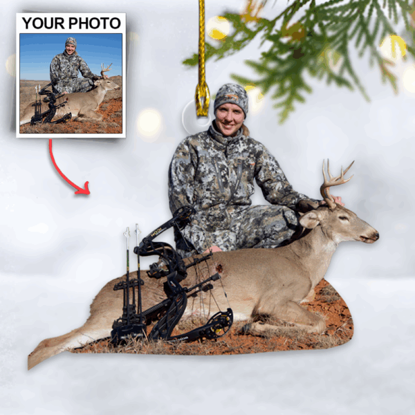 Custom Photo Hunting Ornament Gift For Hunting Lovers - Gift For Hunter - Personalized Upload Photo Hunter - Image 2