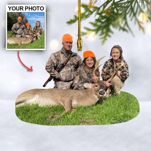 Custom Photo Hunting Ornament Gift For Hunting Lovers - Gift For Hunter - Personalized Upload Photo Hunter - Image 4