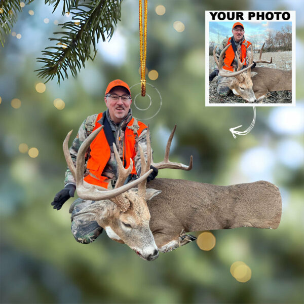 Custom Photo Hunting Ornament Gift For Hunting Lovers - Gift For Hunter - Personalized Upload Photo Hunter - Image 6