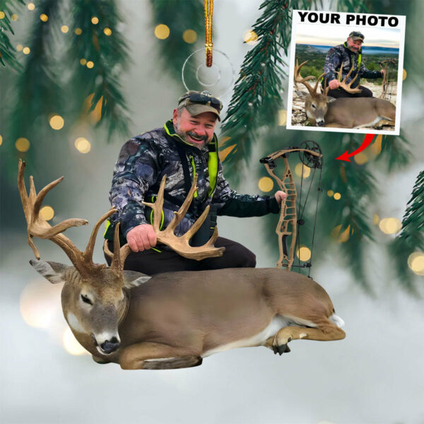 Custom Photo Hunting Ornament Gift For Hunting Lovers - Gift For Hunter - Personalized Upload Photo Hunter - Image 7