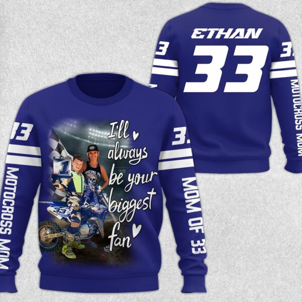 Custom Photo I Will Always Be Your Biggest Fan All Over Print Shirt For Motocross Mom Grandma H2511 - Image 4