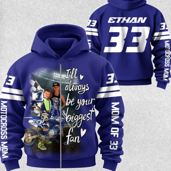 Custom Photo I Will Always Be Your Biggest Fan All Over Print Shirt For Motocross Mom Grandma H2511 - Image 2