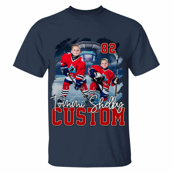 Custom Photo Ice Hockey Player And Team Name Shirt - Personalized Photo Sports Shirt - Image 6