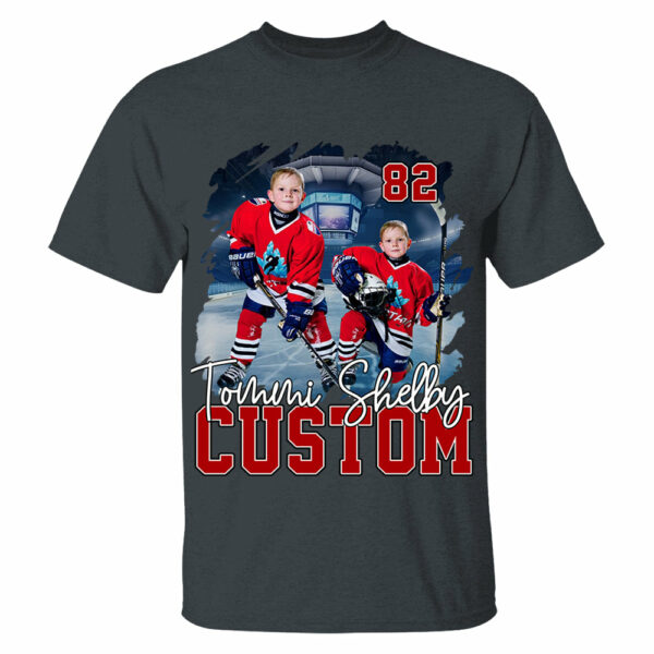 Custom Photo Ice Hockey Player And Team Name Shirt - Personalized Photo Sports Shirt - Image 5