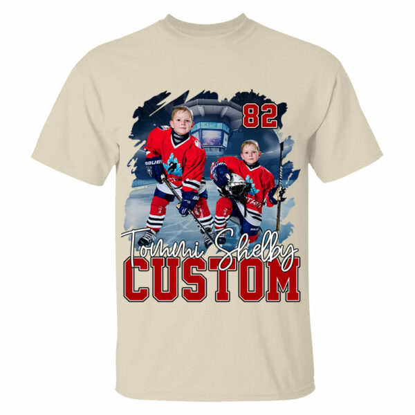 Custom Photo Ice Hockey Player And Team Name Shirt - Personalized Photo Sports Shirt - Image 3