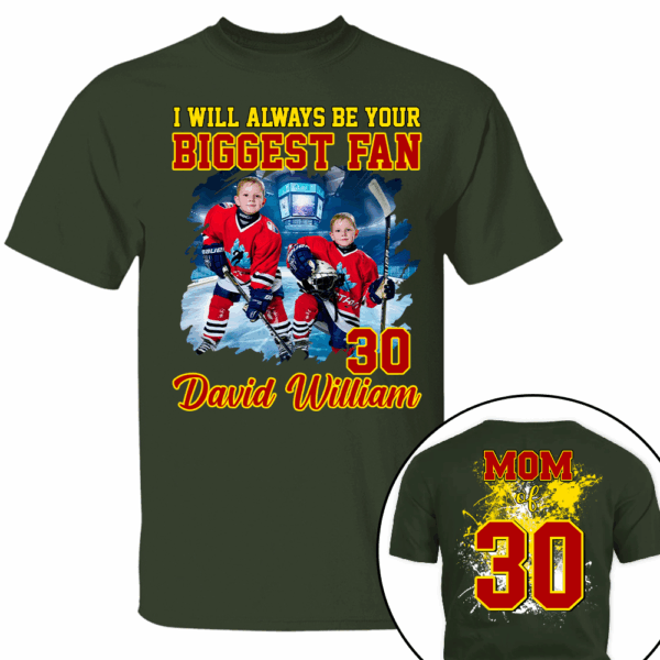 Custom Photo Ice Hockey Player I Will Always Be Your Biggest Fan Personalized Ice Hockey Shirt Gift Ice Hockey Mom Ice Hockey Dad GameDay - Image 12