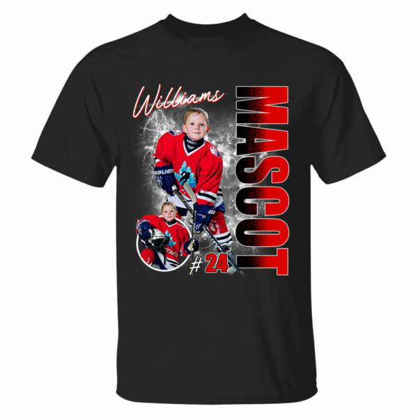 Custom Photo Ice Hockey Player Shirt - Personalized Team Name School Name Bootleg Shirt - Image 2