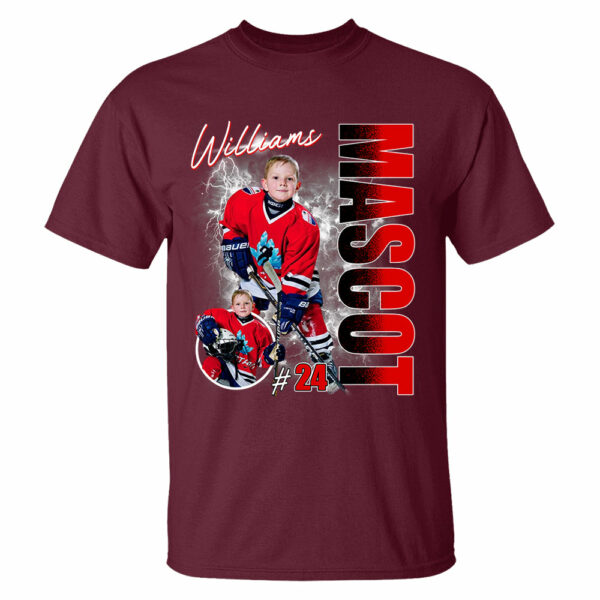 Custom Photo Ice Hockey Player Shirt - Personalized Team Name School Name Bootleg Shirt - Image 5
