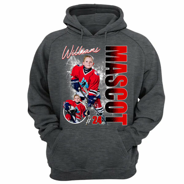 Custom Photo Ice Hockey Player Shirt - Personalized Team Name School Name Bootleg Shirt - Image 9