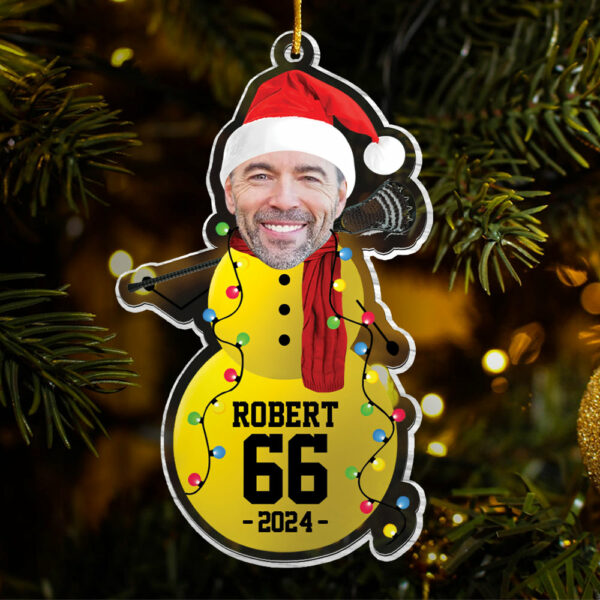 Custom Photo Lacrosse Snowman Ornament - Gifts For Players, Team, Boys - Personalized Acrylic Ornament - Image 6
