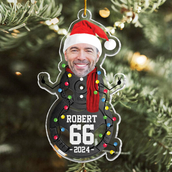Custom Photo Lifting Snowman Ornament - Gifts For Players, Team, Boys - Personalized Acrylic Ornament - Image 2