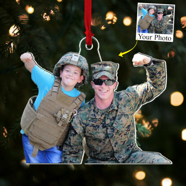 Custom Photo Military Acrylic Ornament Gift For Military Family - Image 4