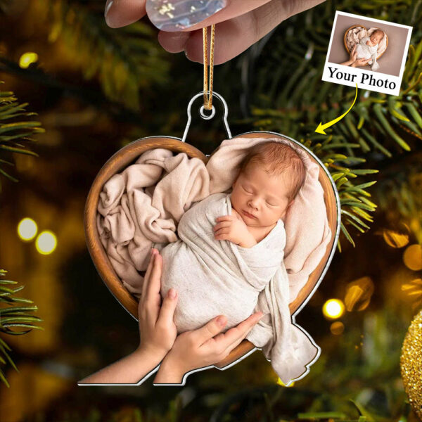 Custom Photo Newborn Baby Acrylic Ornament Gift For Family - Image 2