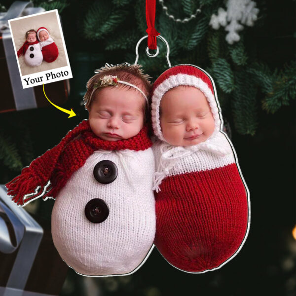 Custom Photo Newborn Baby Acrylic Ornament Gift For Family - Image 3