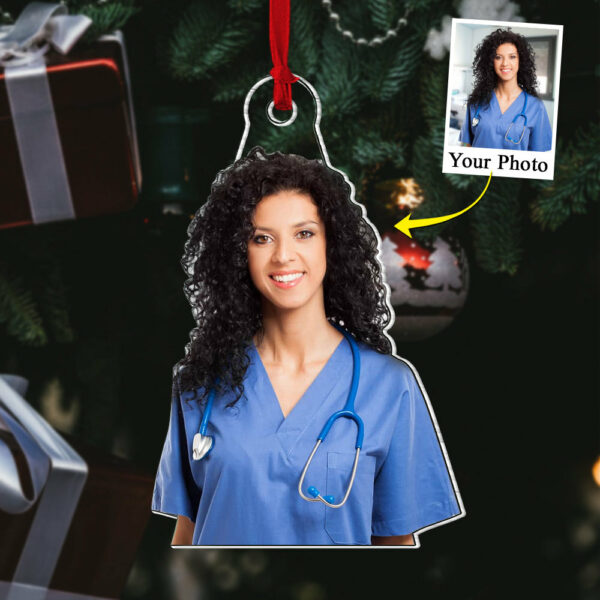 Custom Photo Nurse Acrylic Ornament Gift - Image 4