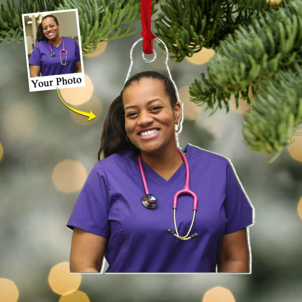 Custom Photo Nurse Acrylic Ornament Gift - Image 5