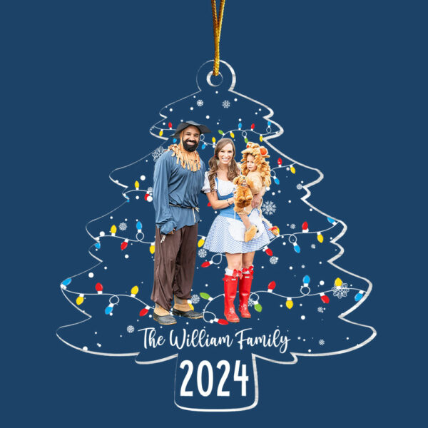 Custom Photo On Christmas Tree Lights - Personalized Acrylic Family Photo Ornament - Image 5