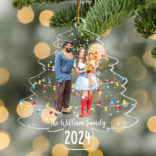 Custom Photo On Christmas Tree Lights - Personalized Acrylic Family Photo Ornament - Image 3