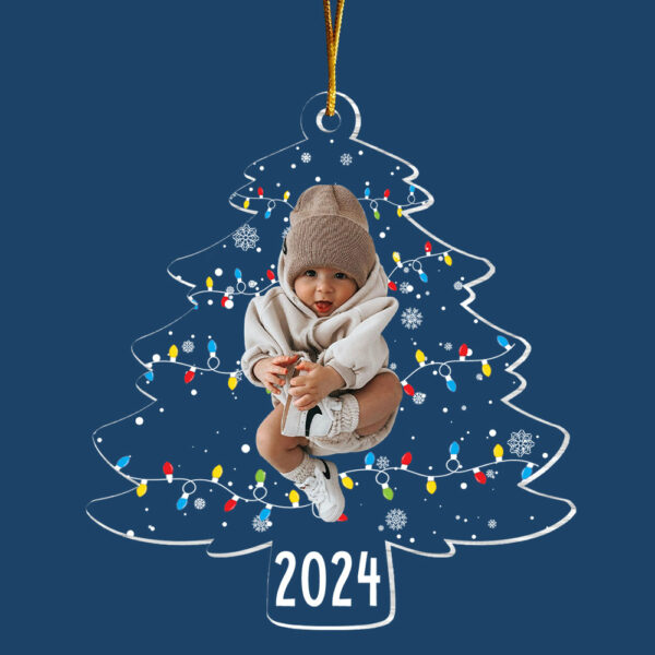 Custom Photo On Christmas Tree Lights - Personalized Acrylic Family Photo Ornament - Image 5