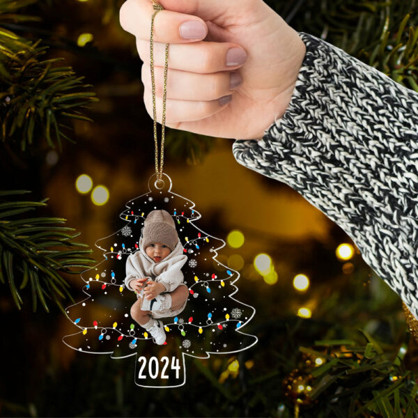 Custom Photo On Christmas Tree Lights - Personalized Acrylic Family Photo Ornament - Image 6