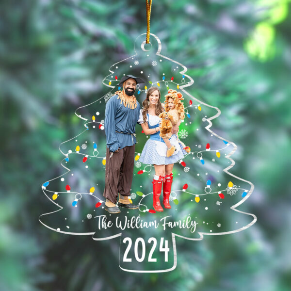 Custom Photo On Christmas Tree Lights - Personalized Acrylic Family Photo Ornament - Image 4