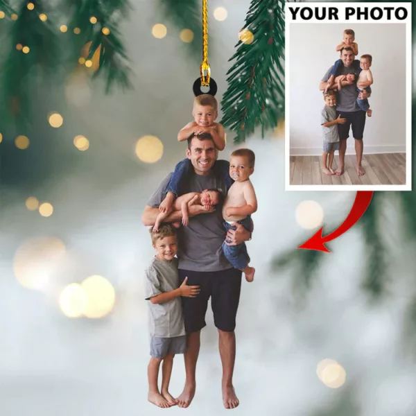 Custom Photo Ornament Christmas Mom and Daughter Gift for Family - Image 4