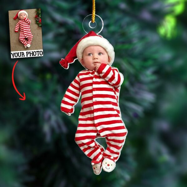 Custom Photo Ornament for Baby - Baby Cute Custom Photo Ornament Christmas - Image 3