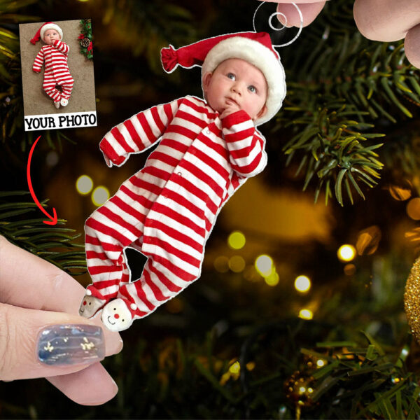 Custom Photo Ornament for Baby - Baby Cute Custom Photo Ornament Christmas - Image 2
