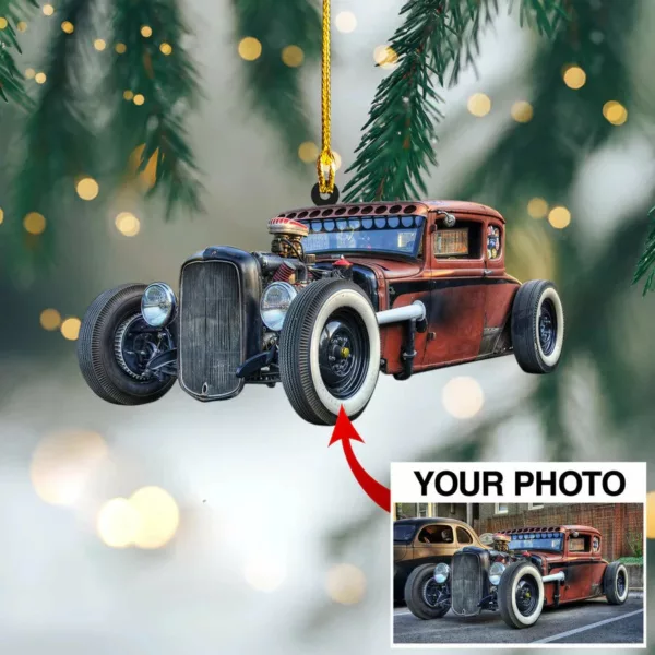 Custom Photo Ornament Gift For Bug Car Lovers - Personalized Photo Ornament Gift For Bug Car Lovers - Image 4