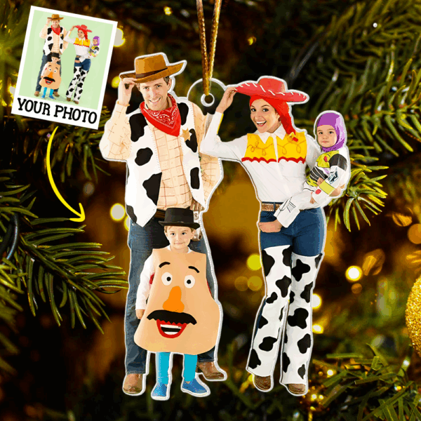 Custom Photo Ornament Gift For Family - Personalized Photo First Christmas Family Ornament - Image 2