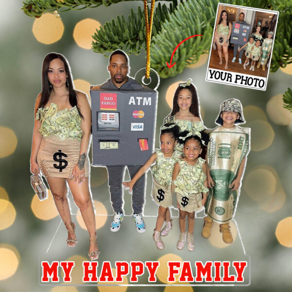 Custom Photo Ornament Gift For Family - Personalized Photo First Christmas Family Ornament - Image 4