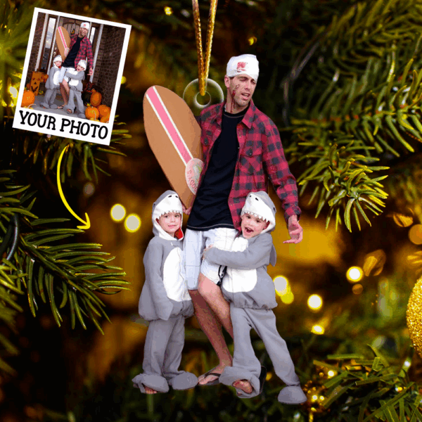 Custom Photo Ornament Gift For Family - Personalized Photo First Christmas Family Ornament - Image 2