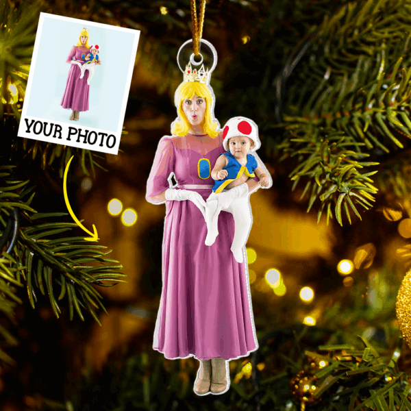 Custom Photo Ornament Gift For Family - Personalized Photo First Christmas Family Ornament - Image 3