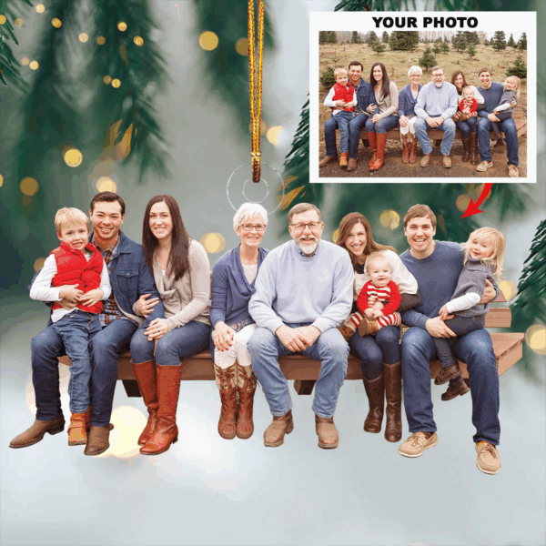 Custom Photo Ornament Gift For Family - Personalized Photo First Christmas Family Ornament - Image 2