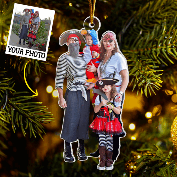 Custom Photo Ornament Gift For Family - Personalized Photo First Christmas Family Ornament Vr2 - Image 2
