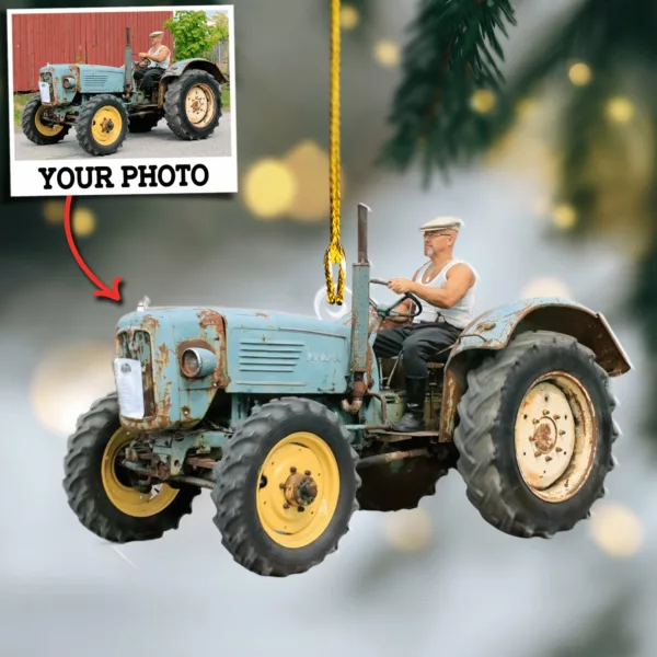 Custom Photo Ornament Gift For Farmer - Personalized Photo Ornament Gift For Farmers - Image 2