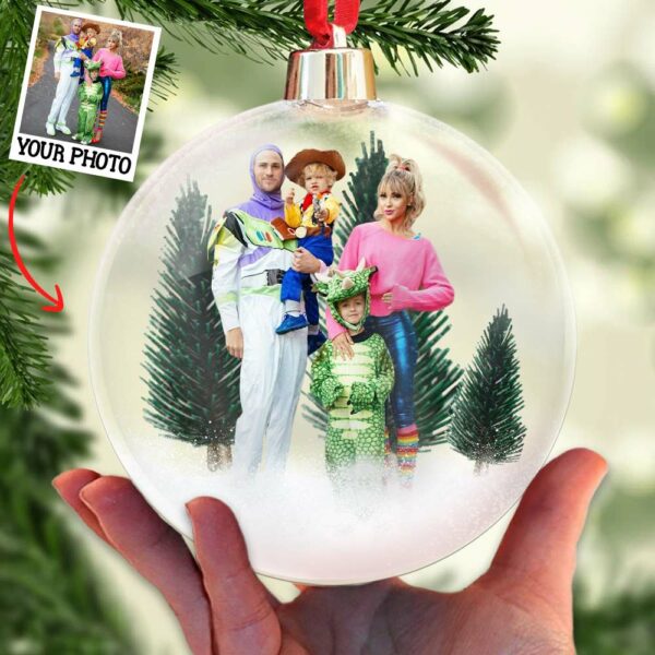 Custom Photo Ornament Gift For Fishing Lovers - Personalized Photo Christmas Ball Ornament - Image 2