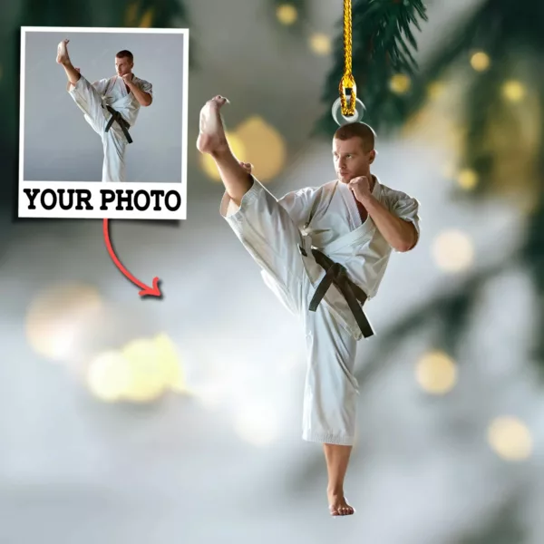 Custom Photo Ornament Gift For Karate Player - Personalized Photo Ornament Gift For Karate Lovers - Custom Karate Christmas Ornaments - Image 3