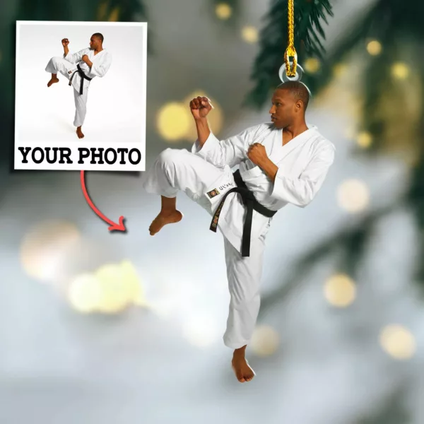 Custom Photo Ornament Gift For Karate Player - Personalized Photo Ornament Gift For Karate Lovers - Custom Karate Christmas Ornaments - Image 2