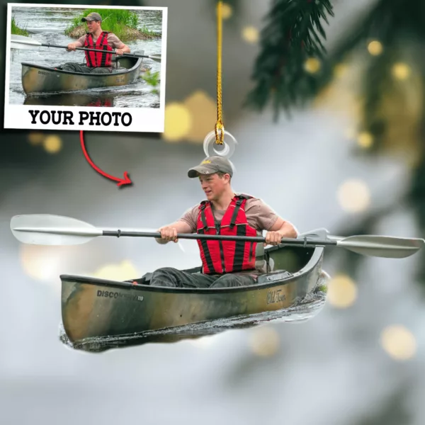 Custom Photo Ornament Gift For Kayaker - Personalized Upload Photo Ornament Gift For Kayak Lovers - Image 3